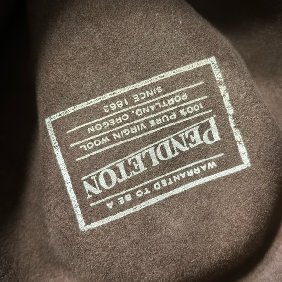 Pendleton men’s 100% pure virgin wool XL hat WITH LEATHER TRIM - Picture 6 of 8